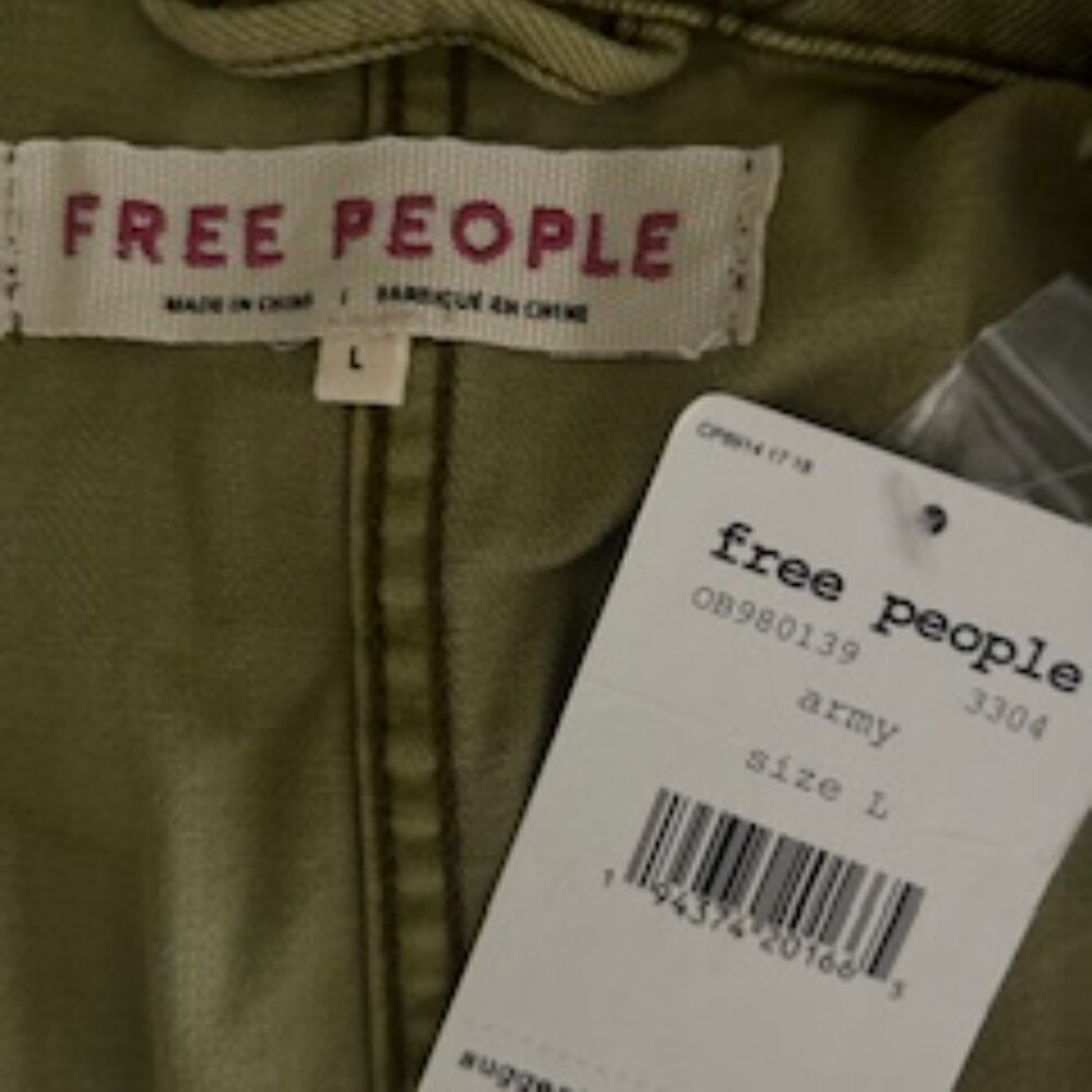 Free People - Oversized Military Jacket Army Green - Size L - Picture 5 of 5